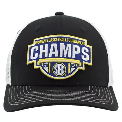 NCAA Unisex Black/White South Carolina Gamecocks 2025 SEC Basketball Conference Tournament s Locker Room Trucker Adjustable Hat