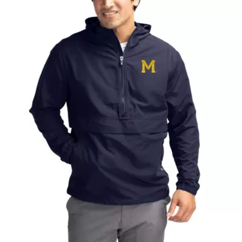 NCAA Michigan Wolverines Charter Eco Recycled Half-Zip Anorak Jacket