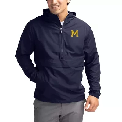 NCAA Michigan Wolverines Charter Eco Recycled Half-Zip Anorak Jacket