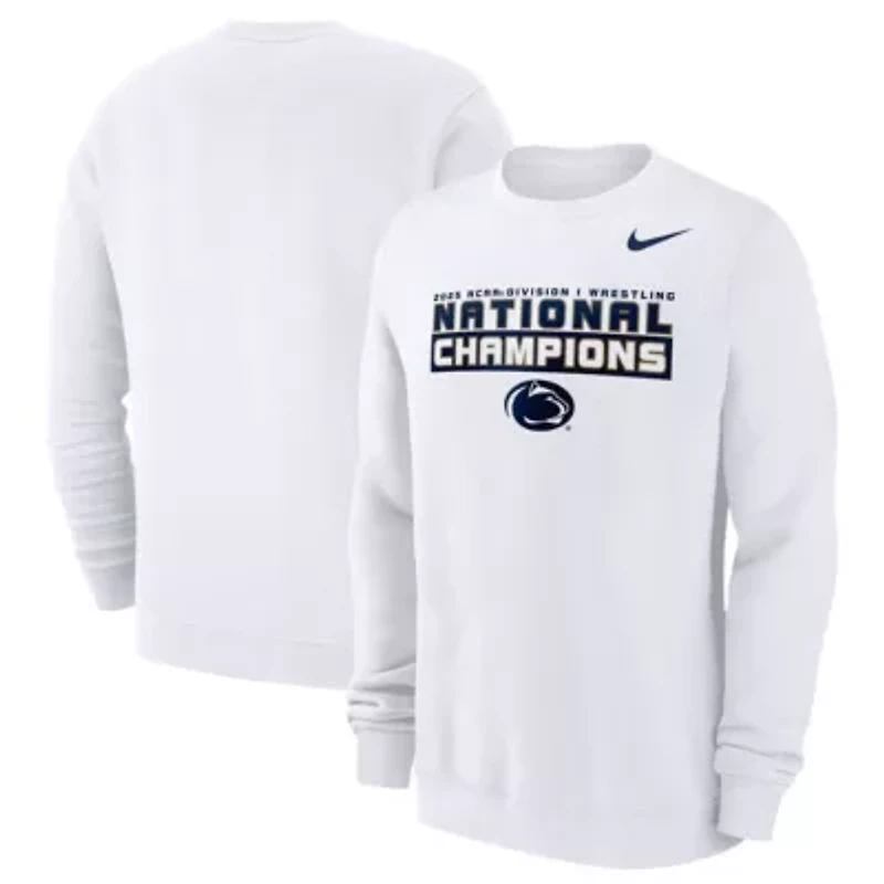 NCAA Nike Penn State Nittany Lions 2025 Wrestling National s Club Fleece Pullover Sweatshirt