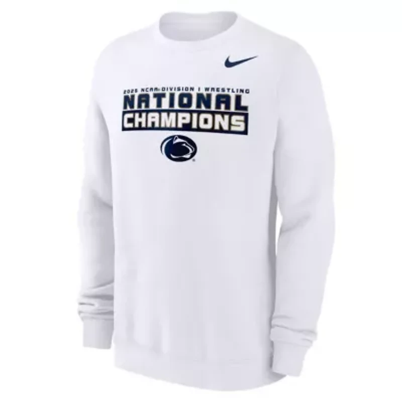 NCAA Nike Penn State Nittany Lions 2025 Wrestling National s Club Fleece Pullover Sweatshirt