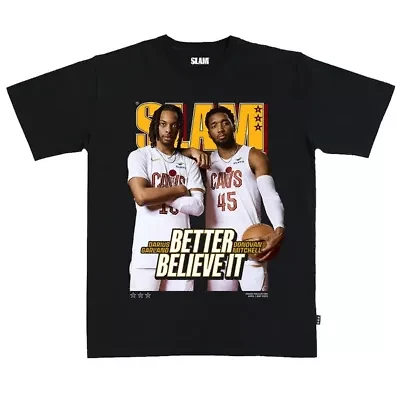 NBA Unisex SLAM Donovan Mitchell, Darius Garland Cleveland Cavaliers April/May 2025 Cover Graphic T-Shirt