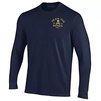 Navy Midshipmen NCAA Under Armour Distressed Jolly Rogers Performance Long Sleeve T-Shirt