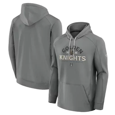 NHL Fanatics Vegas Golden Knights 2025 Stanley Cup Playoffs Authentic Pro Rink Fly Fleece Pullover Hoodie