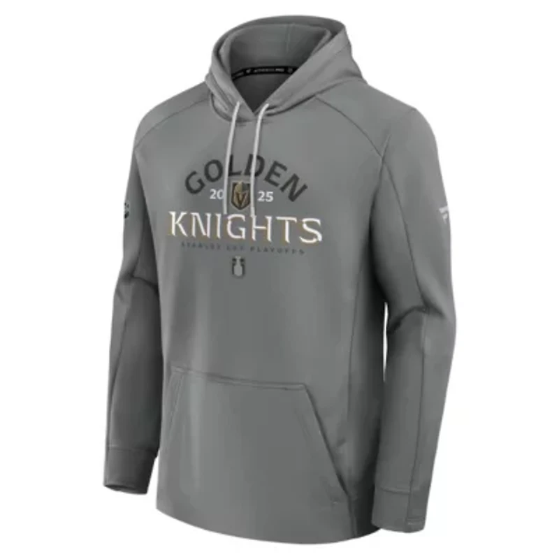NHL Fanatics Vegas Golden Knights 2025 Stanley Cup Playoffs Authentic Pro Rink Fly Fleece Pullover Hoodie