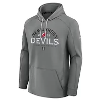 NHL Fanatics New Jersey Devils 2025 Stanley Cup Playoffs Authentic Pro Rink Fly Fleece Pullover Hoodie