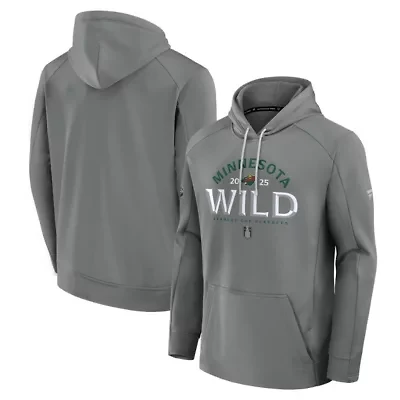 NHL Fanatics Minnesota Wild 2025 Stanley Cup Playoffs Authentic Pro Rink Fly Fleece Pullover Hoodie