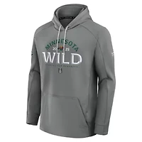 NHL Fanatics Minnesota Wild 2025 Stanley Cup Playoffs Authentic Pro Rink Fly Fleece Pullover Hoodie