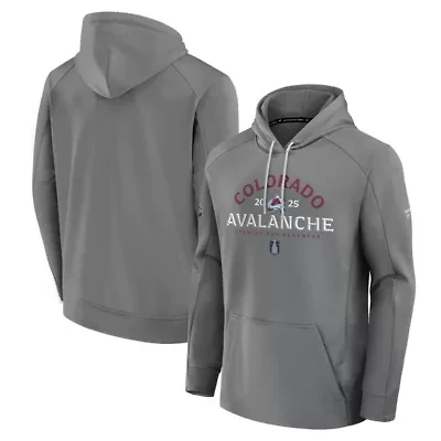 NHL Fanatics Colorado Avalanche 2025 Stanley Cup Playoffs Authentic Pro Rink Fly Fleece Pullover Hoodie