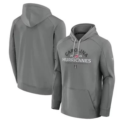 NHL Fanatics Carolina Hurricanes 2025 Stanley Cup Playoffs Authentic Pro Rink Fly Fleece Pullover Hoodie
