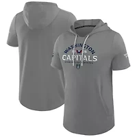 NHL Fanatics Washington Capitals 2025 Stanley Cup Playoffs Authentic Pro Road Performance Short Sleeve Pullover Hoodie