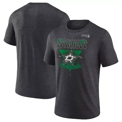 NHL Fanatics Dallas Stars 2025 Stanley Cup Playoffs Crossbar Tri-Blend T-Shirt