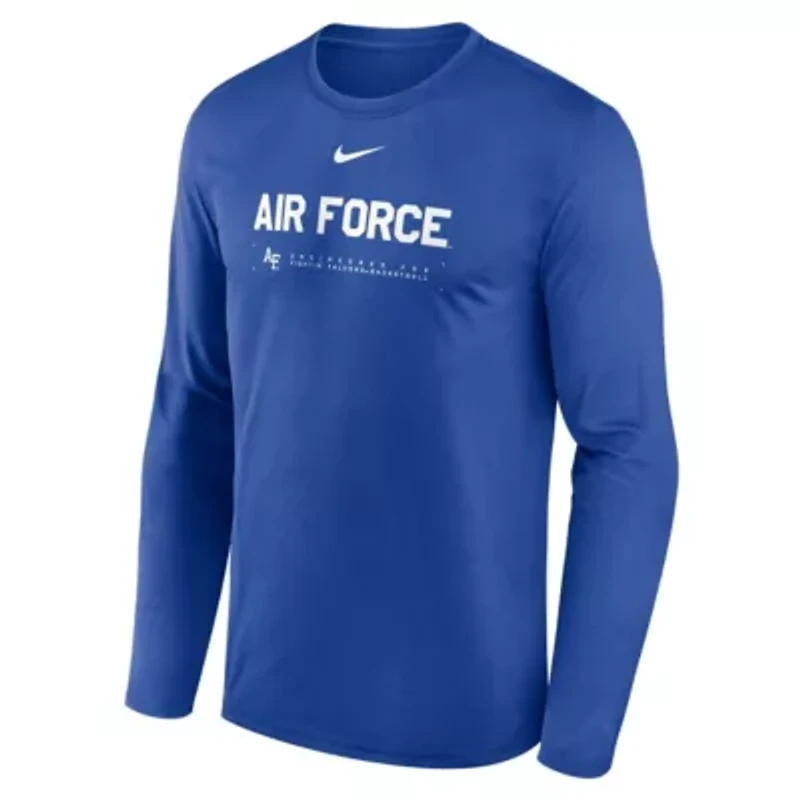 NCAA Nike Air Force Falcons 2025 Courtside Basketball Shootaround Dri-FIT Long Sleeve T-Shirt