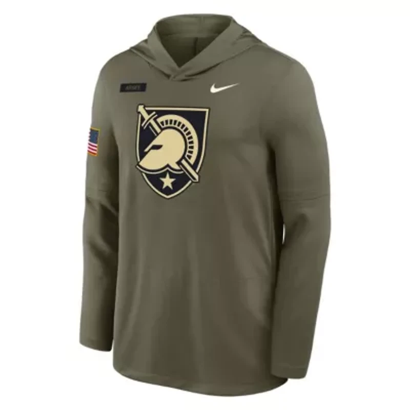 Army Black Knights NCAA Nike 2025 Military Appreciation Dri-FIT Long Sleeve Hoodie T-Shirt