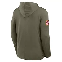 NCAA Nike Arkansas Razorbacks 2025 Military Appreciation Dri-FIT Long Sleeve Hoodie T-Shirt