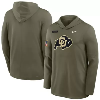 NCAA Nike Colorado Buffaloes 2025 Military Appreciation Dri-FIT Long Sleeve Hoodie T-Shirt