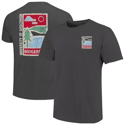 NCAA Wisconsin Badgers Minimal Vista Distressed Graphics T-Shirt
