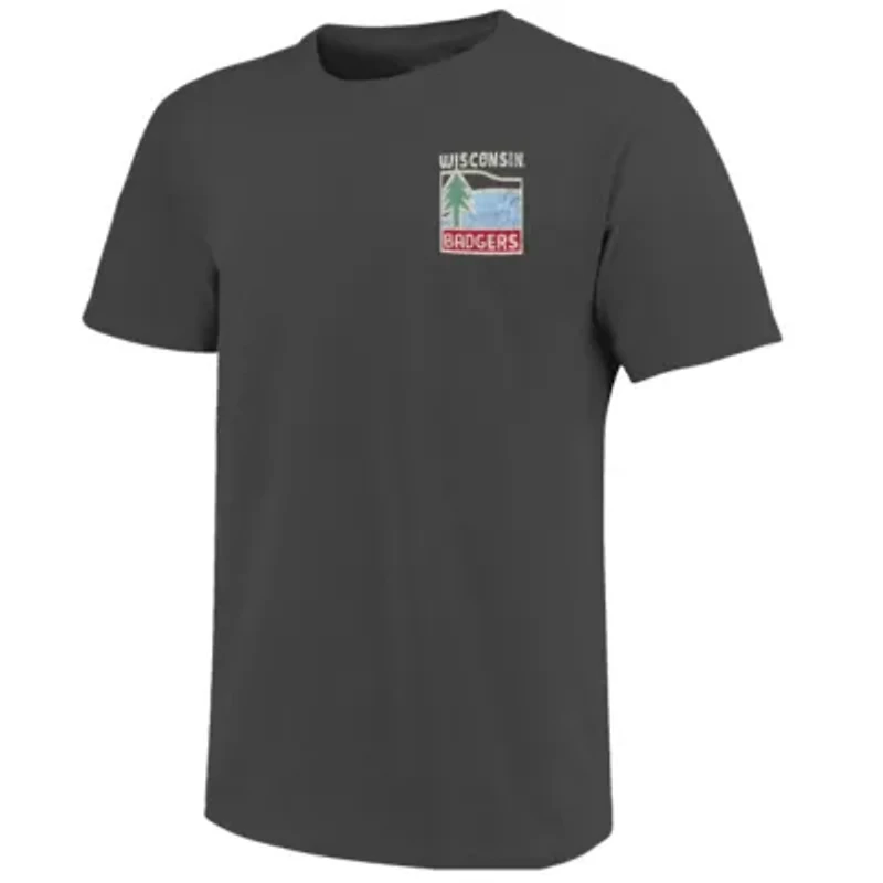NCAA Wisconsin Badgers Minimal Vista Distressed Graphics T-Shirt