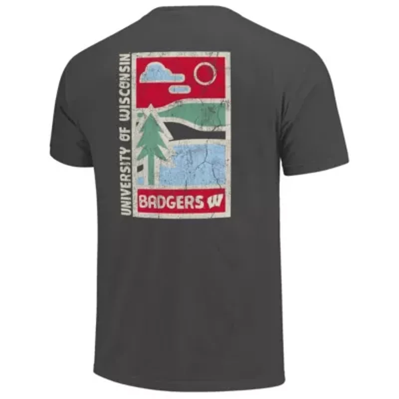 NCAA Wisconsin Badgers Minimal Vista Distressed Graphics T-Shirt