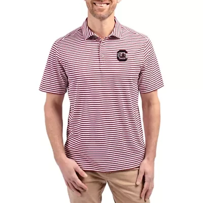 NCAA South Carolina Gamecocks Virtue Eco Pique Stripe Recycled DryTec Polo