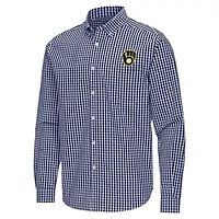 MLB Milwaukee Brewers Ellis Woven Tri-Blend Button-Down Shirt