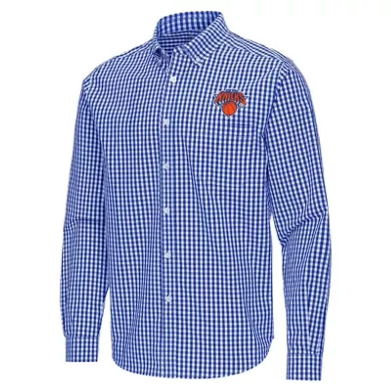 NBA New York Knicks Ellis Woven Tri-Blend Button-Down Shirt