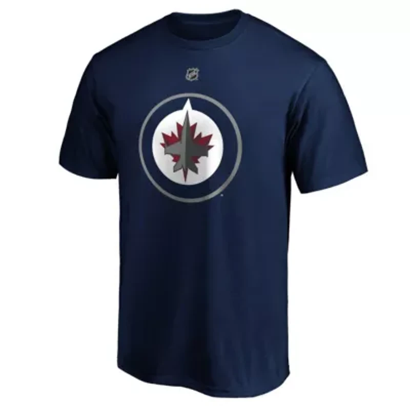 NHL Fanatics Connor Hellebuyck Winnipeg Jets Authentic Stack Name & Number T-Shirt