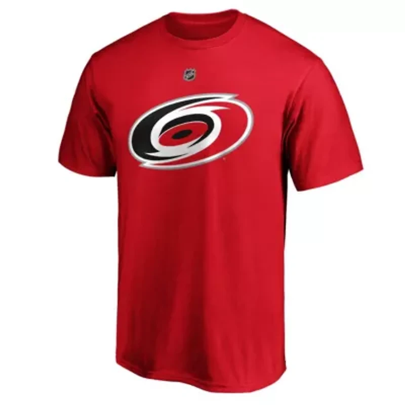NHL Fanatics Andrei Svechnikov Carolina Hurricanes Authentic Stack Name & Number T-Shirt