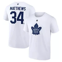 NHL Fanatics Auston Matthews Toronto Maple Leafs Authentic Stack Name & Number T-Shirt
