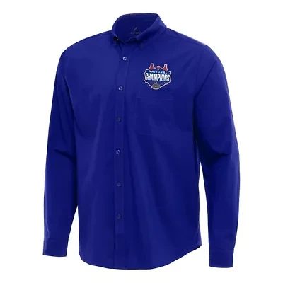 NCAA Men’s Florida Gators 2025 Basketball National s Flight Woven Tri-Blend Long Sleeve Button-Down Shirt