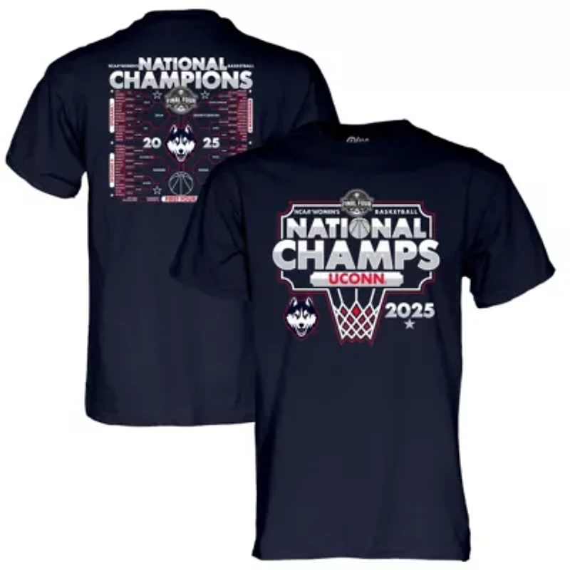 Connecticut Huskies NCAA UConn 2025 Basketball National s Bracket T-Shirt