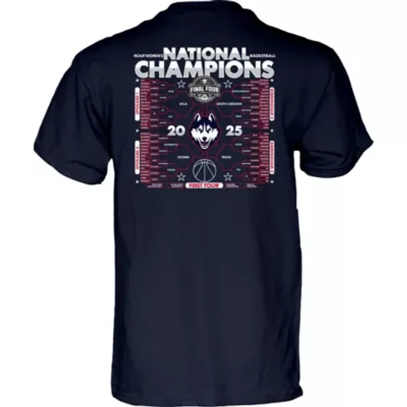 Connecticut Huskies NCAA UConn 2025 Basketball National s Bracket T-Shirt
