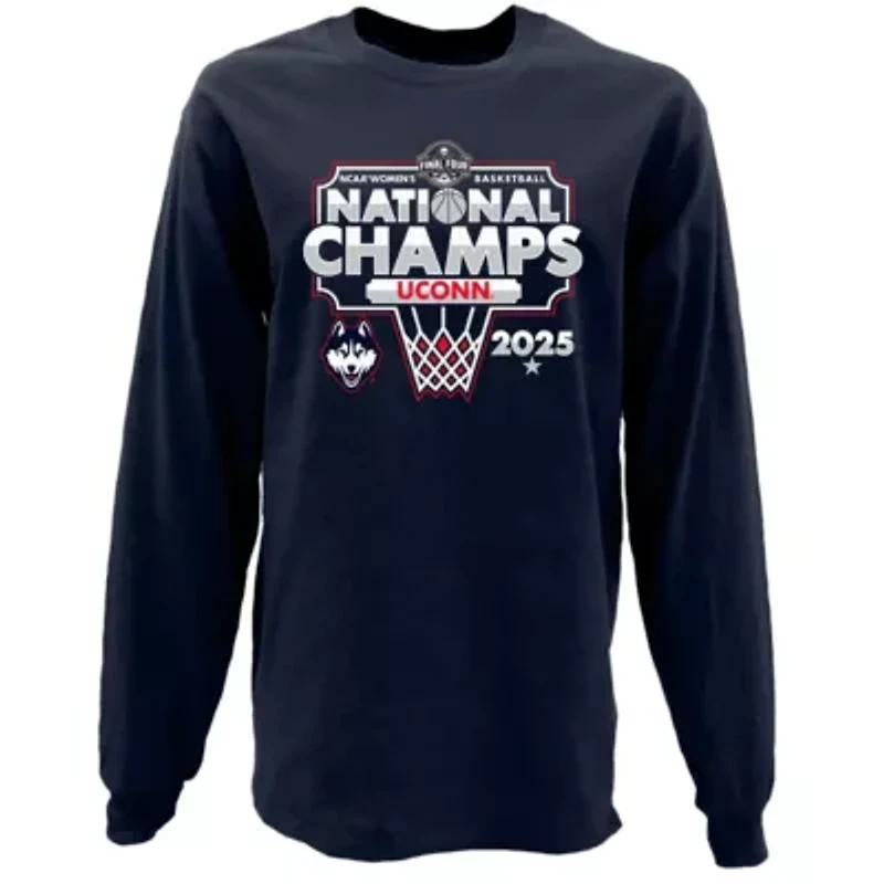 Connecticut Huskies NCAA UConn 2025 Basketball National s Bracket Long Sleeve T-Shirt