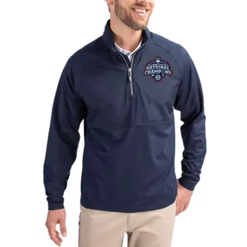 Connecticut Huskies NCAA UConn 2025 Basketball National s Adapt Eco Knit Stretch Hybrid Quarter-Zip Pullover