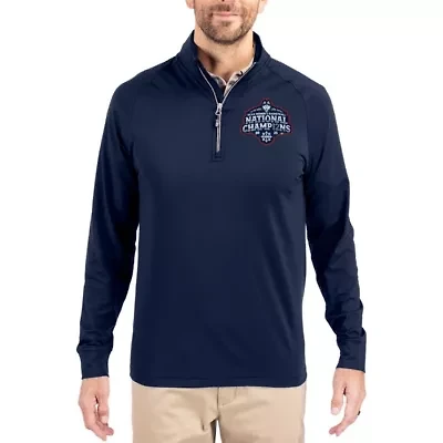 Connecticut Huskies NCAA UConn 2025 Basketball National s Big & Tall Adapt Eco Knit Stretch Recycled Quarter-Zip Pullover