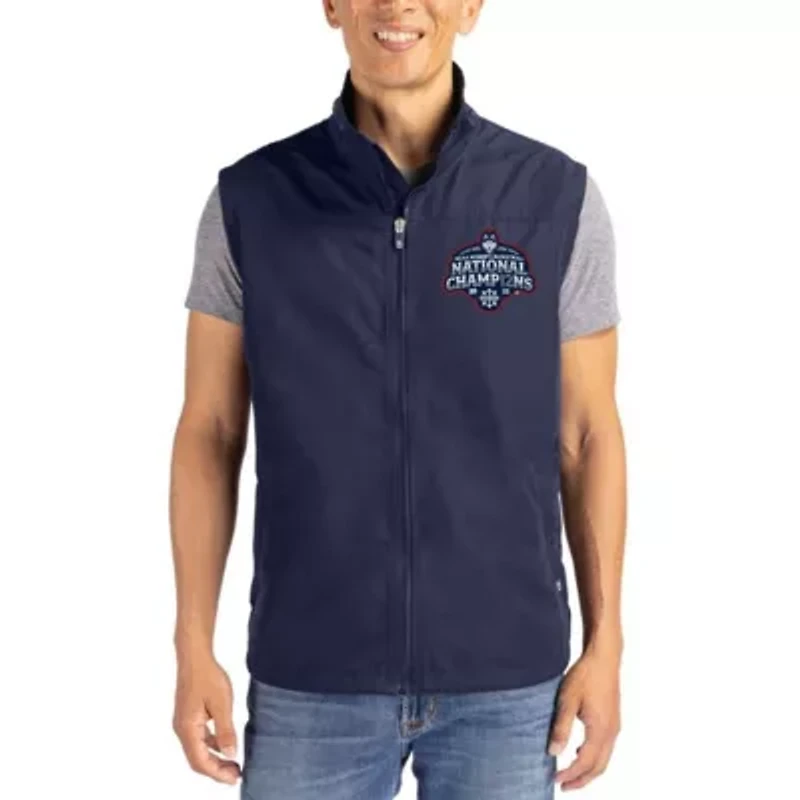 Connecticut Huskies NCAA UConn 2025 Basketball National s Big & Tall Charter Eco Recycled Full-Zip Vest