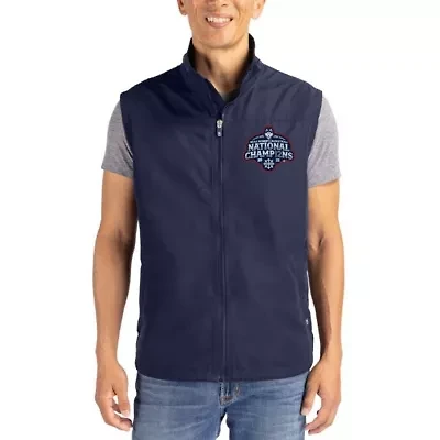 Connecticut Huskies NCAA UConn 2025 Basketball National s Big & Tall Charter Eco Recycled Full-Zip Vest