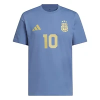 Soccer National Teams Lionel Messi Argentina Team Name & Number T-Shirt
