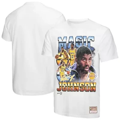 NBA Magic Johnson Los Angeles Lakers Commemorative Collage T-Shirt