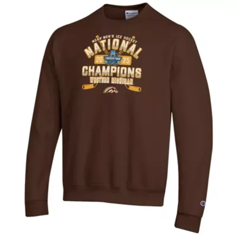 NCAA Unisex Western Michigan Broncos 2025 Frozen Four Ice Hockey National s Eco Powerblend Pullover Sweatshirt
