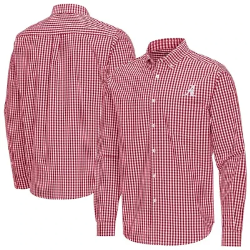 Alabama Crimson Tide NCAA Ellis Woven Tri-Blend Long Sleeve Button-Down Shirt