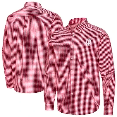 NCAA Indiana Hoosiers Ellis Woven Tri-Blend Long Sleeve Button-Down Shirt