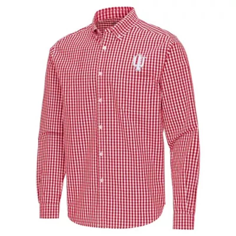 NCAA Indiana Hoosiers Ellis Woven Tri-Blend Long Sleeve Button-Down Shirt