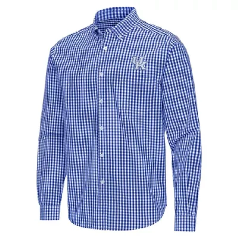 NCAA Kentucky Wildcats Ellis Woven Tri-Blend Long Sleeve Button-Down Shirt
