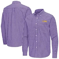 NCAA LSU Tigers Ellis Woven Tri-Blend Long Sleeve Button-Down Shirt
