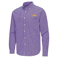 NCAA LSU Tigers Ellis Woven Tri-Blend Long Sleeve Button-Down Shirt