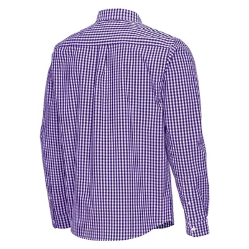 NCAA LSU Tigers Ellis Woven Tri-Blend Long Sleeve Button-Down Shirt