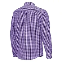 NCAA LSU Tigers Ellis Woven Tri-Blend Long Sleeve Button-Down Shirt