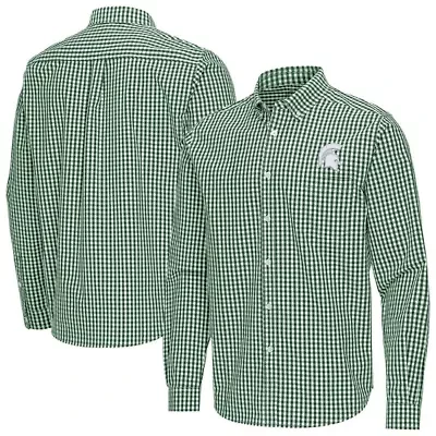 NCAA Michigan State Spartans Ellis Woven Tri-Blend Long Sleeve Button-Down Shirt