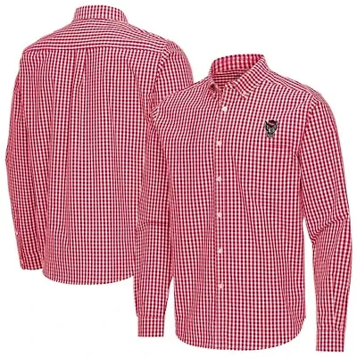NCAA NC State Wolfpack Ellis Woven Tri-Blend Long Sleeve Button-Down Shirt